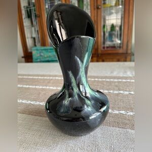 Vintage Royal Haeger Asymmetrical Vase Design 413 Floral Black Green Pottery